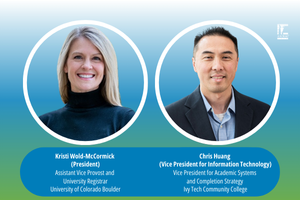 Kristi Wold-McCormick and Kevin Huang of the AACRAO BOD