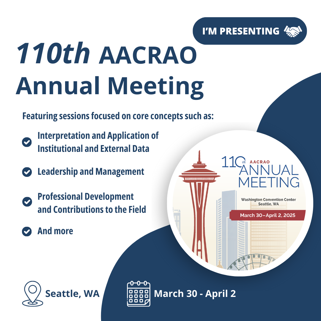 110th AACRAO Annual Meeting Presenter Social Media post