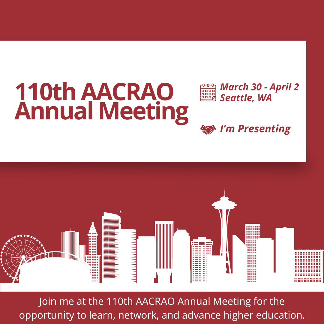 110th AACRAO Annual Meeting Presenter Social Media post