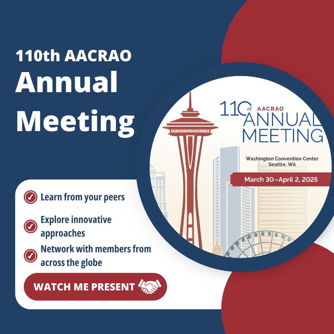 110th AACRAO Annual Meeting Presenter Social Media post