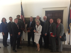 Group photo of AACRAO Advocates at an in-person Congressional hill day.