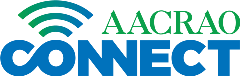 The text "AACRAO Connect" with a wifi logo emanating from the "O" in "Connect". 